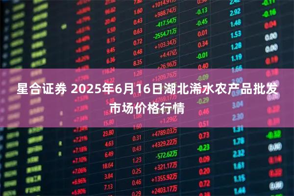 星合证券 2025年6月16日湖北浠水农产品批发市场价格行情