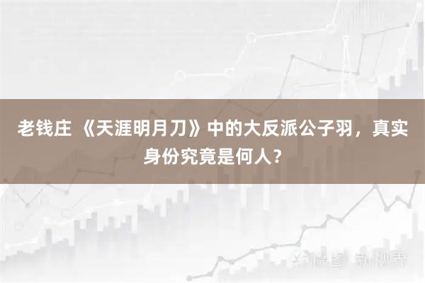 老钱庄 《天涯明月刀》中的大反派公子羽，真实身份究竟是何人？